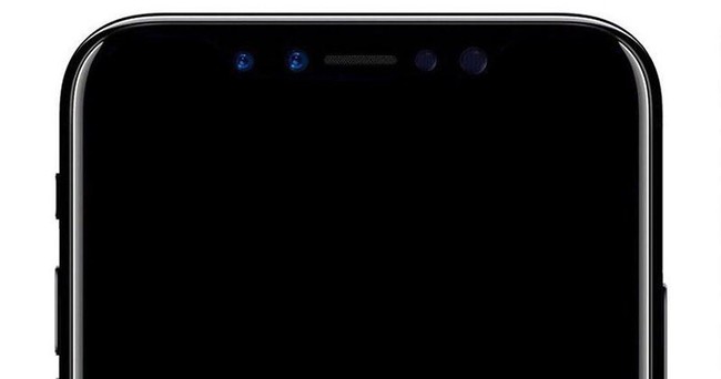 Supuesto frontal del iPhone 8 con los cuatro sensores. Imagen: MacRumors.